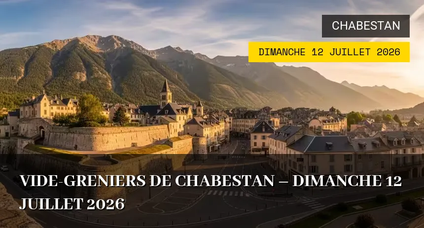 Affiche de l'événement : Vide-greniers de Chabestan – Dimanche 12 Juillet 2026