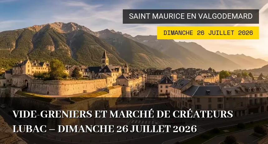 Affiche de l'événement : Vide-greniers et Marché de Créateurs Lubac – Dimanche 26 Juillet 2026