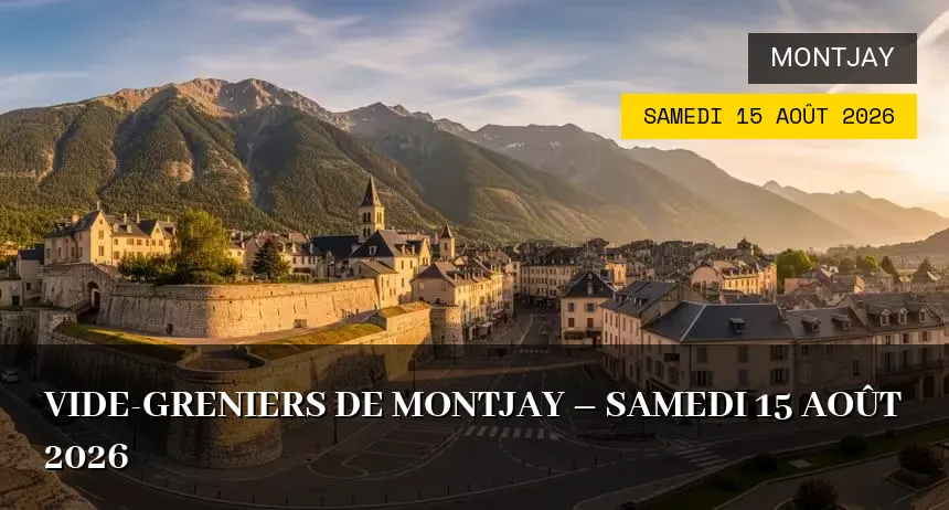 Affiche de l'événement : Vide-greniers de Montjay – Samedi 15 Août 2026