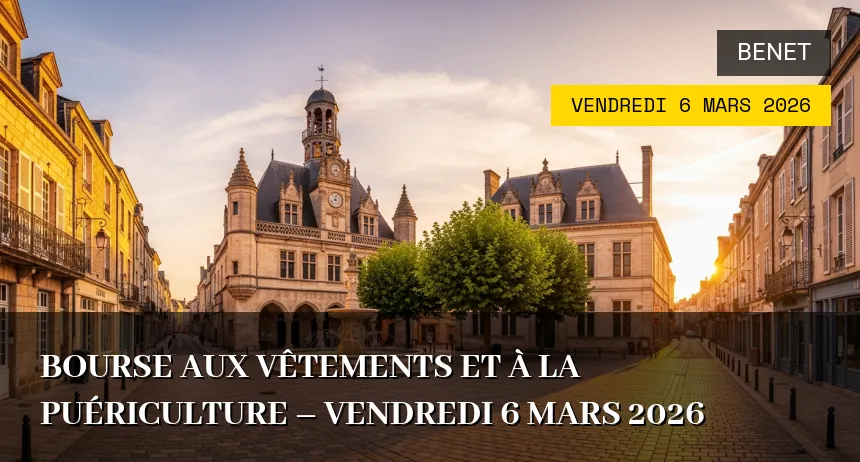 Affiche de l'événement : Bourse aux Vêtements et à la Puériculture – Vendredi 6 Mars 2026