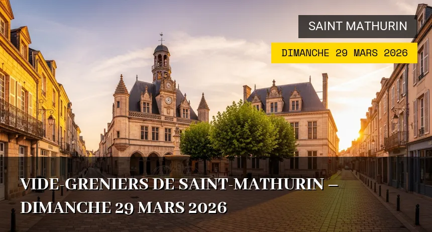Affiche de l'événement : Vide-greniers de Saint-Mathurin – Dimanche 29 Mars 2026