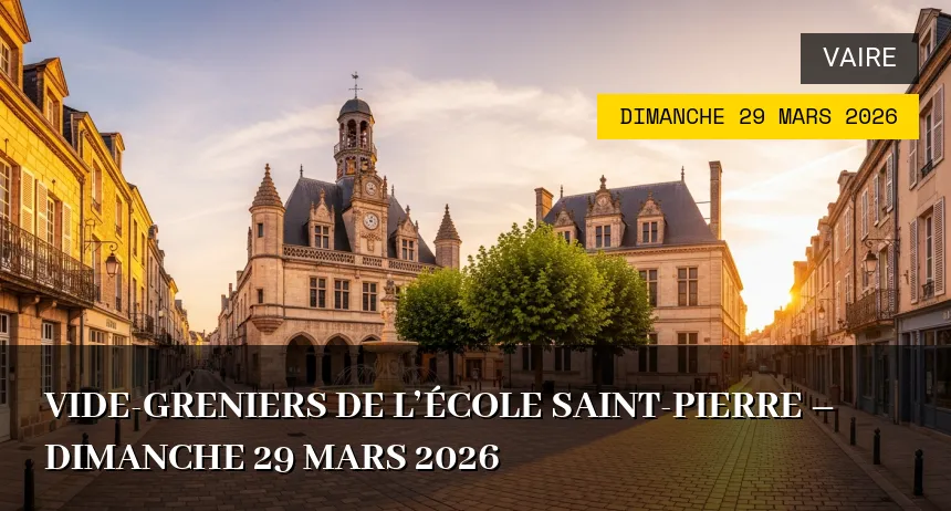 Affiche de l'événement : Vide-greniers de l&rsquo;École Saint-Pierre – Dimanche 29 Mars 2026