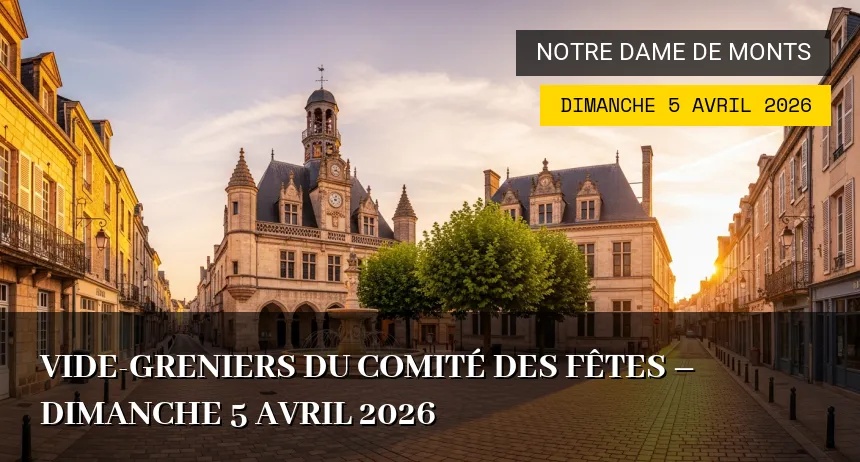 Affiche de l'événement : Vide-greniers du Comité des Fêtes – Dimanche 5 Avril 2026