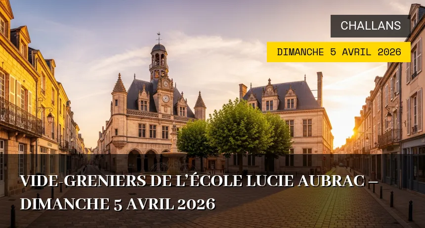 Affiche de l'événement : Vide-greniers de l&rsquo;école Lucie Aubrac – Dimanche 5 Avril 2026