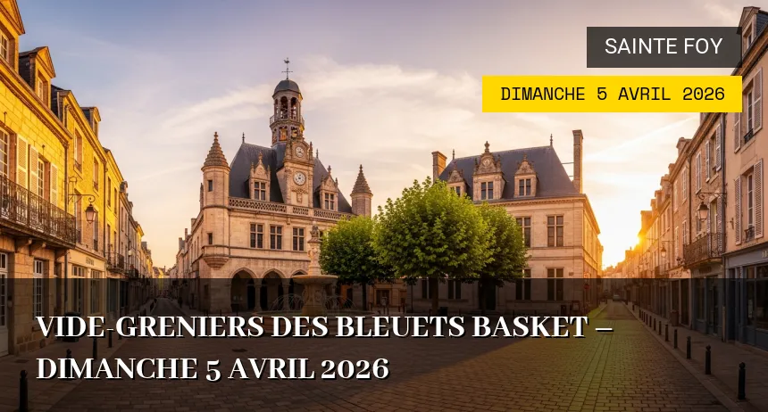 Affiche de l'événement : Vide-greniers des Bleuets Basket – Dimanche 5 Avril 2026