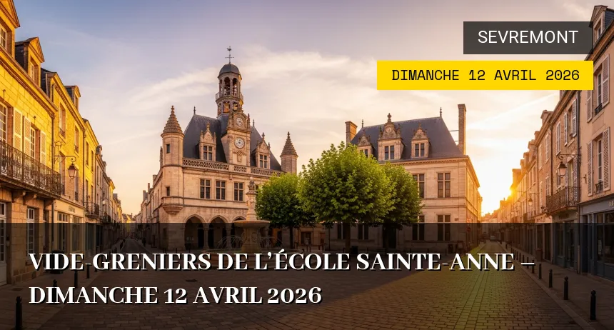 Affiche de l'événement : Vide-greniers de l&rsquo;école Sainte-Anne – Dimanche 12 Avril 2026