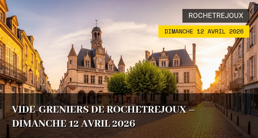 Affiche de l'événement : Vide-greniers de Rochetrejoux – Dimanche 12 Avril 2026