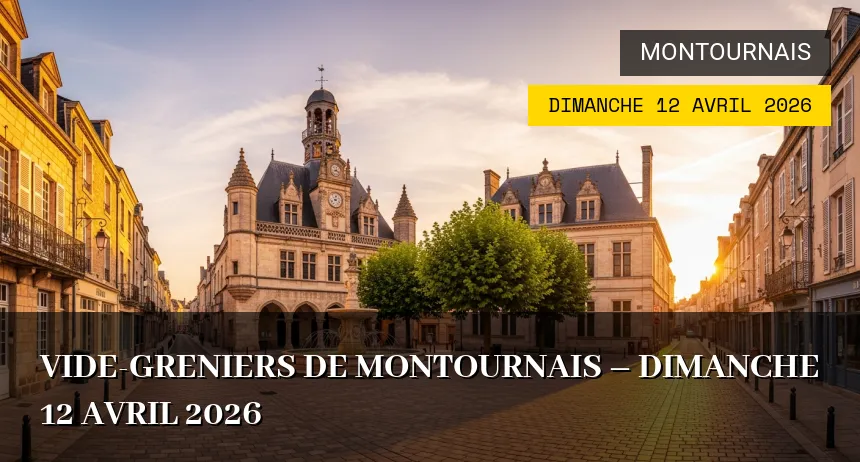 Affiche de l'événement : Vide-greniers de Montournais – Dimanche 12 Avril 2026