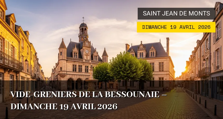 Affiche de l'événement : Vide-greniers de la Bessounaie – Dimanche 19 Avril 2026
