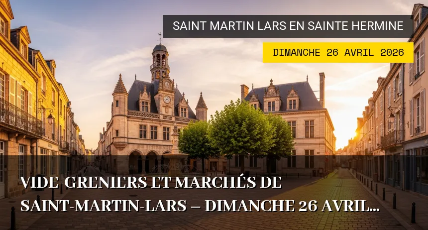 Affiche de l'événement : Vide-greniers et Marchés de Saint-Martin-Lars – Dimanche 26 Avril 2026