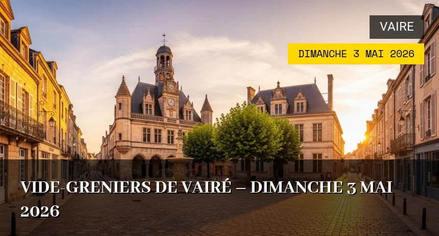 Affiche de l'événement : Vide-greniers de Vairé – Dimanche 3 Mai 2026