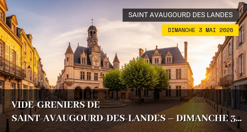 Affiche de l'événement : Vide-greniers de Saint-Avaugourd-des-Landes – Dimanche 3 Mai 2026