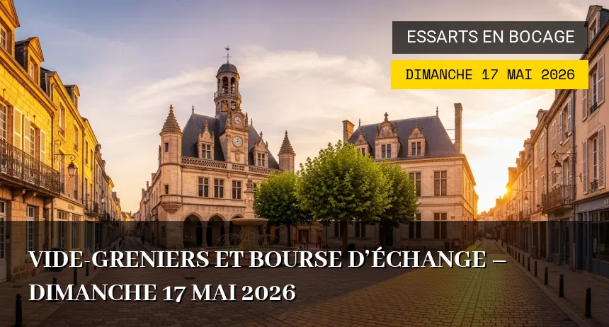Affiche de l'événement : Vide-greniers et Bourse d&rsquo;Échange – Dimanche 17 Mai 2026