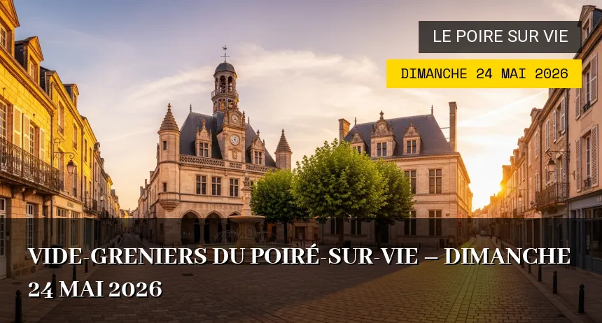 Affiche de l'événement : Vide-greniers du Poiré-sur-Vie – Dimanche 24 Mai 2026