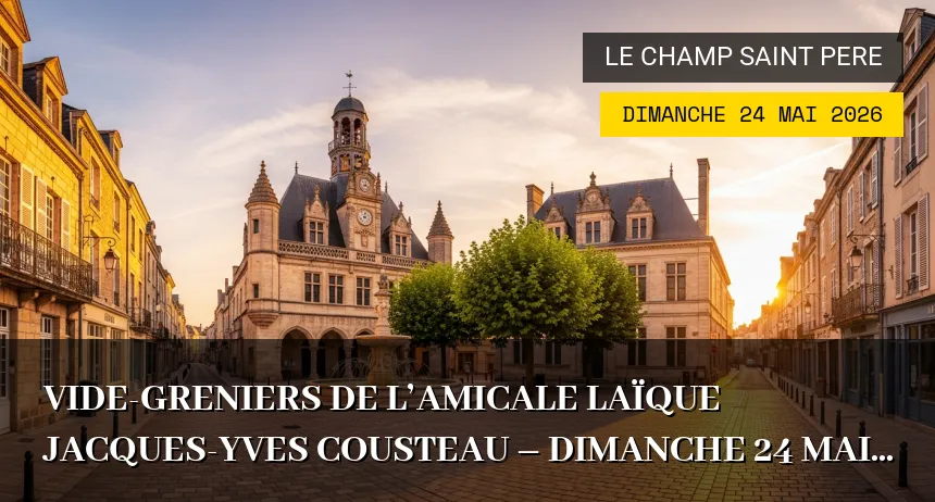 Affiche de l'événement : Vide-greniers de l&rsquo;Amicale Laïque Jacques-Yves Cousteau – Dimanche 24 Mai 2026