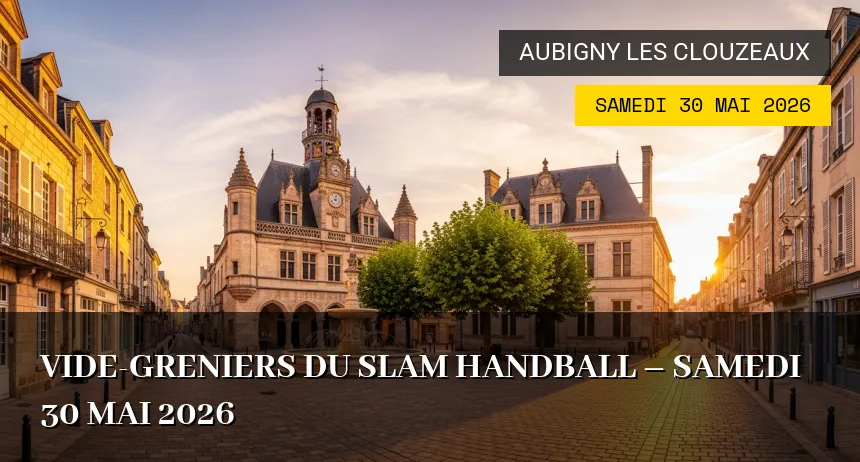 Affiche de l'événement : Vide-greniers du SLAM Handball – Samedi 30 Mai 2026