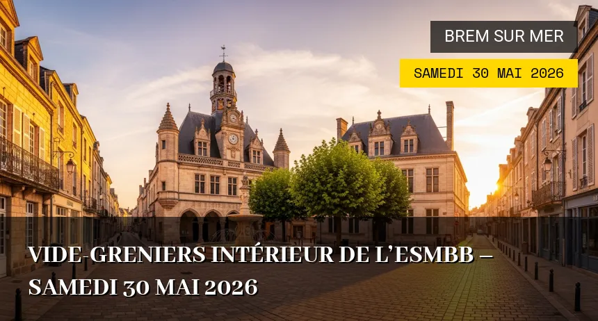 Affiche de l'événement : Vide-greniers intérieur de l&rsquo;ESMBB – Samedi 30 Mai 2026