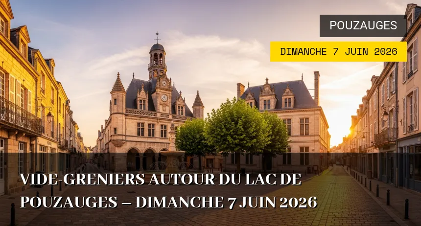 Affiche de l'événement : Vide-greniers autour du lac de Pouzauges – Dimanche 7 Juin 2026
