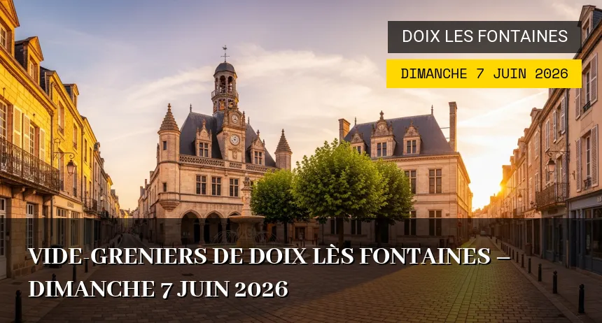 Affiche de l'événement : Vide-greniers de Doix lès Fontaines – Dimanche 7 Juin 2026
