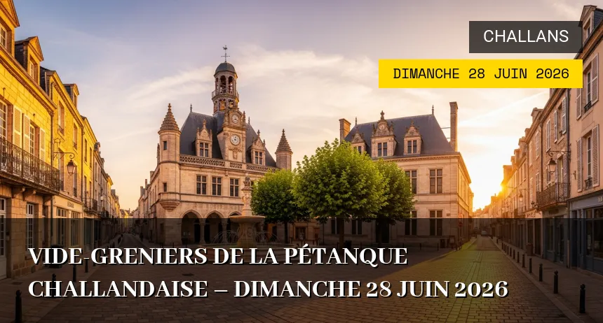 Affiche de l'événement : Vide-greniers de la Pétanque Challandaise – Dimanche 28 Juin 2026