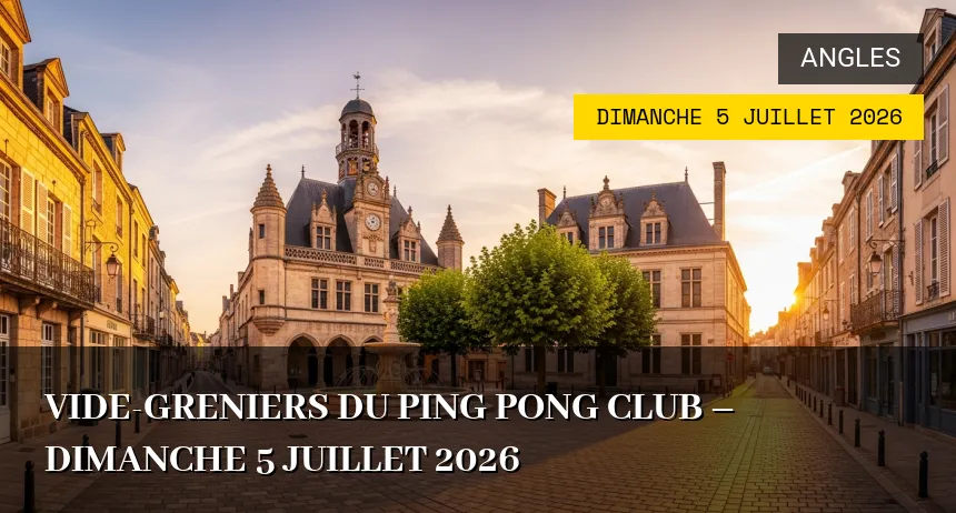 Affiche de l'événement : Vide-greniers du Ping Pong Club – Dimanche 5 Juillet 2026