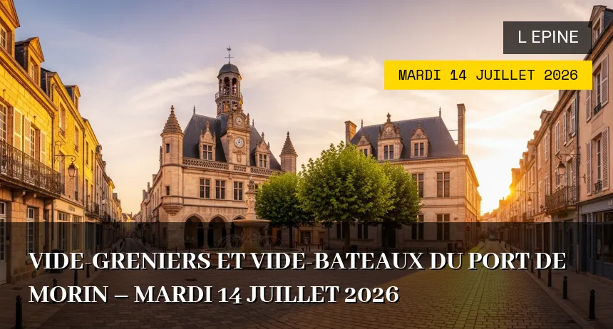 Affiche de l'événement : Vide-greniers et Vide-bateaux du Port de Morin – Mardi 14 Juillet 2026