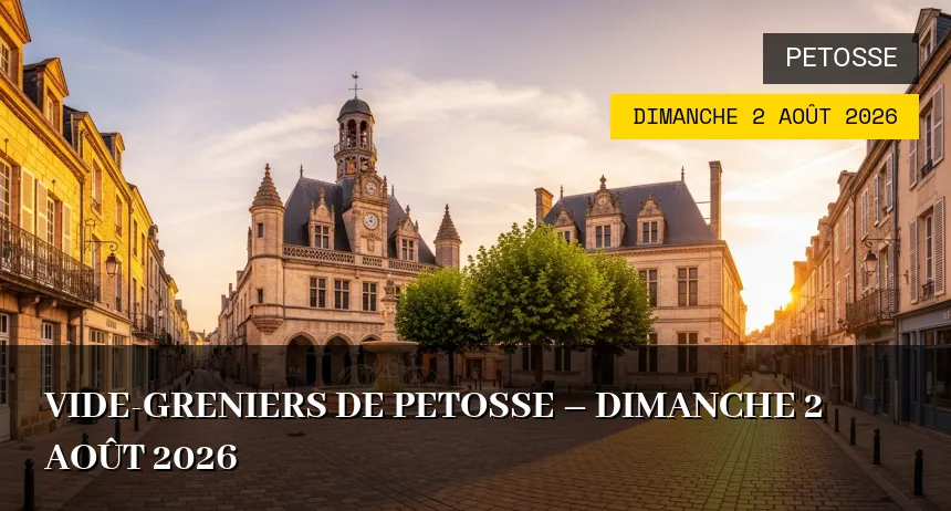 Affiche de l'événement : Vide-greniers de Petosse – Dimanche 2 Août 2026