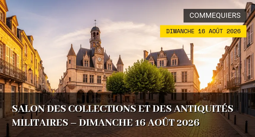 Affiche de l'événement : Salon des collections et des antiquités militaires – Dimanche 16 Août 2026