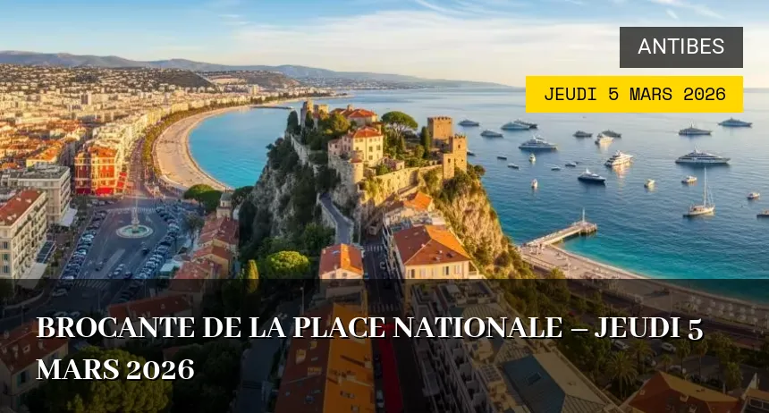 Affiche de l'événement : Brocante de la Place Nationale – Jeudi 5 Mars 2026