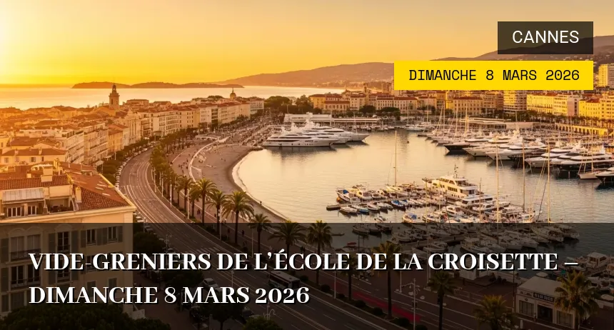 Affiche de l'événement : Vide-greniers de l&rsquo;École de la Croisette – Dimanche 8 Mars 2026