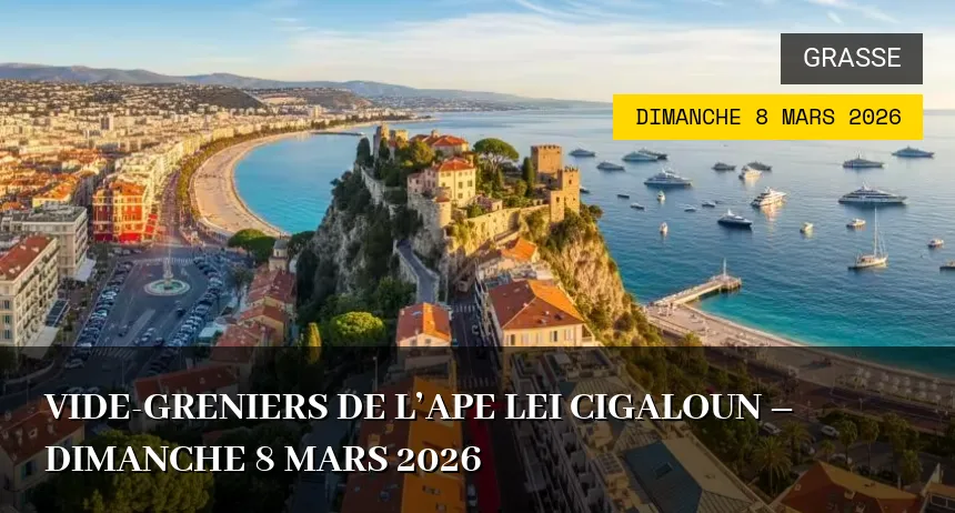 Affiche de l'événement : Vide-greniers de l&rsquo;APE Lei Cigaloun – Dimanche 8 Mars 2026