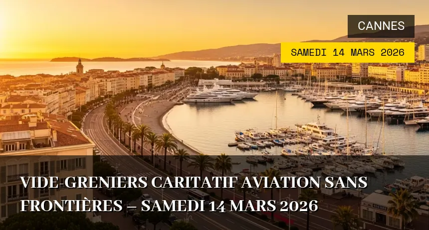 Affiche de l'événement : Vide-greniers caritatif Aviation Sans Frontières – Samedi 14 Mars 2026