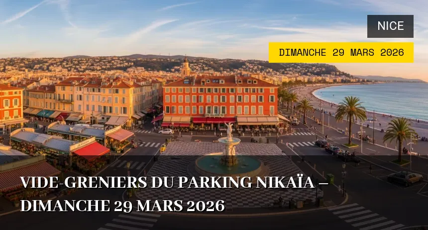 Affiche de l'événement : Vide-greniers du Parking Nikaïa – Dimanche 29 Mars 2026