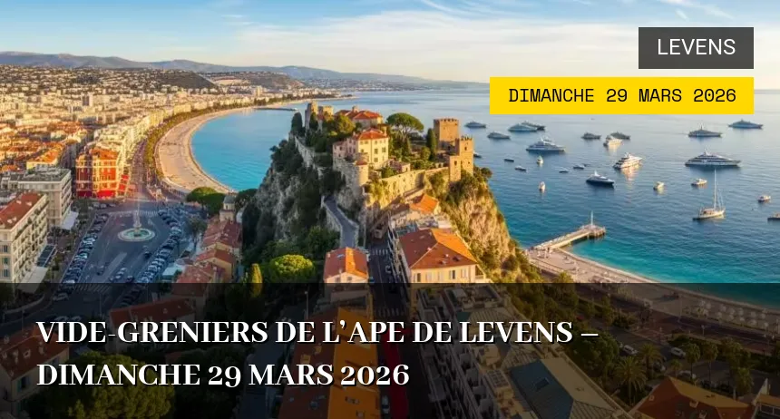 Affiche de l'événement : Vide-greniers de l&rsquo;APE de Levens – Dimanche 29 Mars 2026