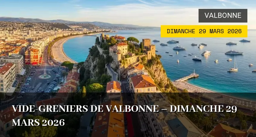 Affiche de l'événement : Vide-greniers de Valbonne – Dimanche 29 Mars 2026