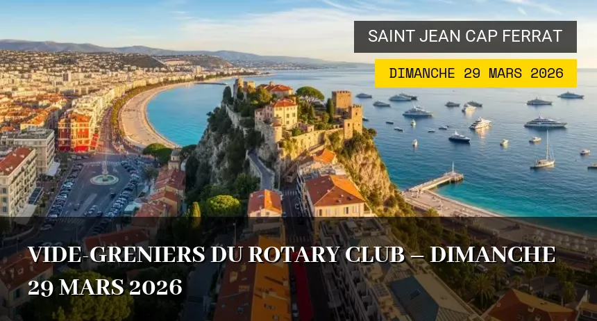 Affiche de l'événement : Vide-greniers du Rotary Club – Dimanche 29 Mars 2026