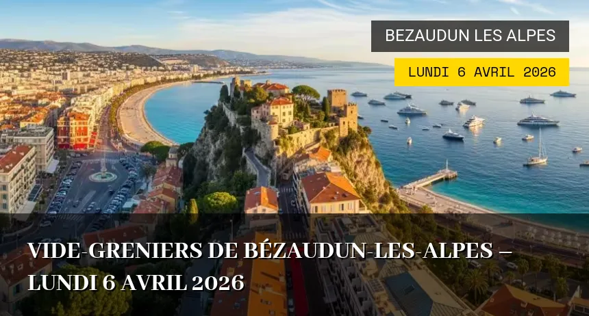 Affiche de l'événement : Vide-greniers de Bézaudun-les-Alpes – Lundi 6 Avril 2026
