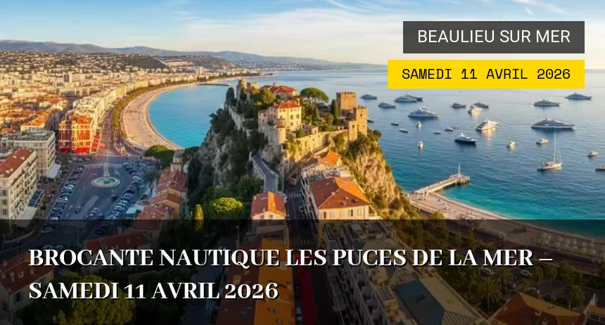 Affiche de l'événement : Brocante Nautique Les Puces de la Mer – Samedi 11 Avril 2026