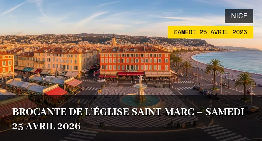 Affiche de l'événement : Brocante de l&rsquo;Église Saint-Marc – Samedi 25 Avril 2026