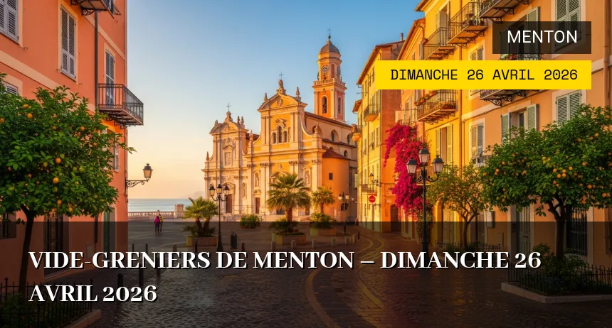 Affiche de l'événement : Vide-greniers de Menton – Dimanche 26 Avril 2026
