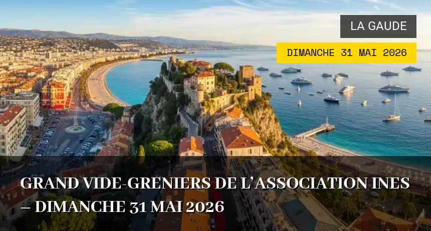 Affiche de l'événement : Grand vide-greniers de l&rsquo;association INES – Dimanche 31 Mai 2026