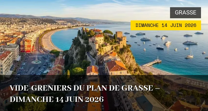Affiche de l'événement : Vide-greniers du Plan de Grasse – Dimanche 14 Juin 2026