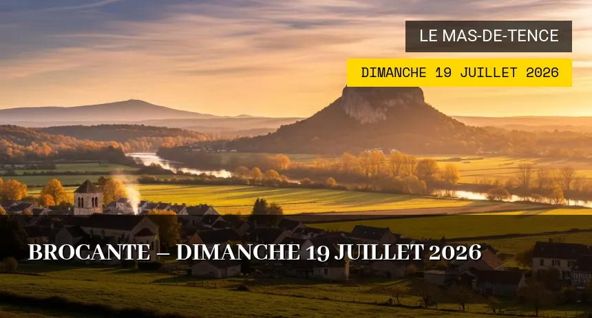 Affiche de l'événement : Brocante au Mas-De-Tence – Dimanche 19 Juillet 2026