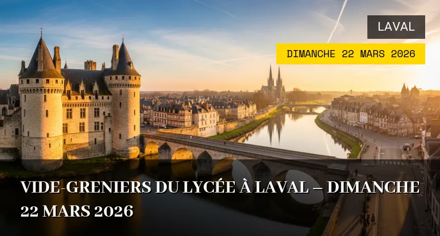 Affiche de l'événement : Vide-greniers du Lycée à Laval – Dimanche 22 Mars 2026