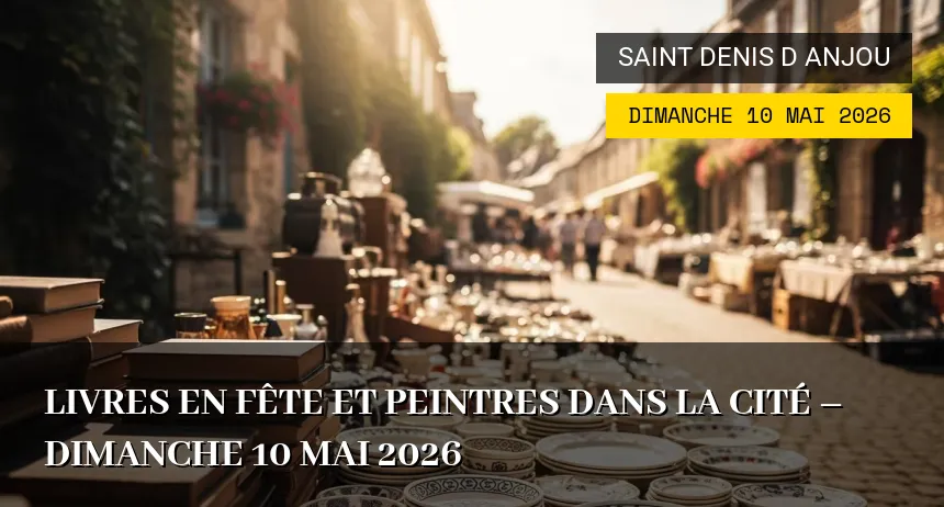 Affiche de l'événement : Livres en Fête et Peintres dans la Cité – Dimanche 10 Mai 2026